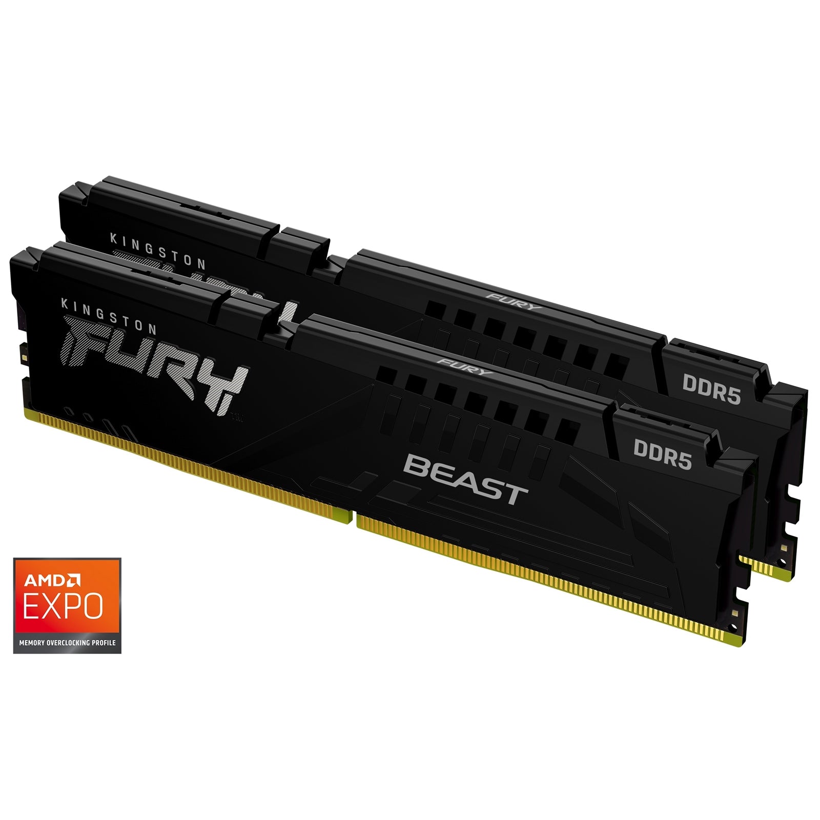 Kingston FURY Beast KF556C36BBEK2-32 32GB (2x16GB) System Memory, 5600MT/s, DDR5, CL36, DIMM, Black, AMD EXPO Certified Kingston FURY Beast KF556C36BBEK2-32 32GB (2x16GB) System Memory, 5600MT/s, DDR5, CL36, DIMM, Black, AMD EXPO Certified
